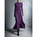 Draped Maxi Dress in Purple