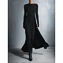 Draped Maxi Dress in Black
