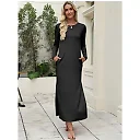 Crew Neck Maxi Dress in Black