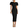 Stretch Knit Bodycon Midi Dress, Puff Sleeves