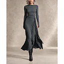 Draped Maxi Dress in Gray