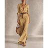 Belted Wrap Maxi Dress, Lapel Collar