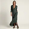 Plaid Maxi Shirt Dress, Lapel Collar and Pockets