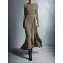 Draped Maxi Dress in Khaki